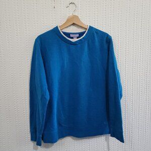Vintage Laura Scott Blue Layered Crewneck Sweater Size Large